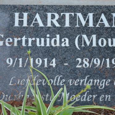 HARTMAN Gertruida nee MOUTON 1914-1996