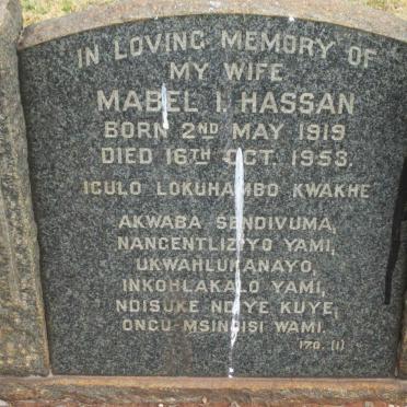 HASSAN Mabel I. 1919-1953