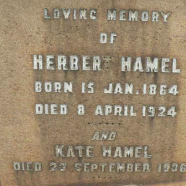 HAMEL Herbert 1864-1924 &amp; Kate -1936