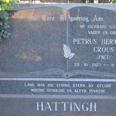 HATTINGH Petrus Hermanus Crous 1927-1999