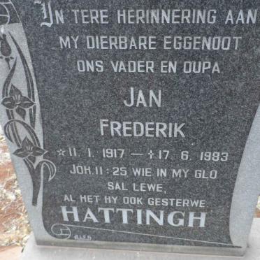 HATTINGH Jan Frederik 1917-1983