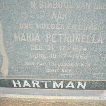 HARTMAN Maria Petronella 1874-1956