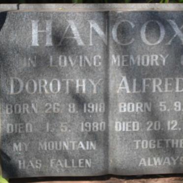HANCOX Alfred R. 1911-1988 &amp; Dorothy 1918-1980