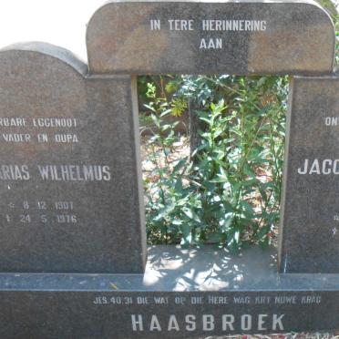 HAASBROEK Zacharias Wilhelmus 1907-1976 &amp; Jacoba Johanna Maria 1912-2002