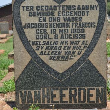 HEERDEN Jacobus Hendrik Francois, van 1880-1935 &amp; Sophia Gezina Petronella 1878-1952