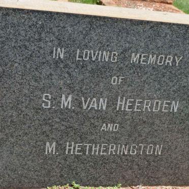HEERDEN S.M., van :: HETHERINGTON M.