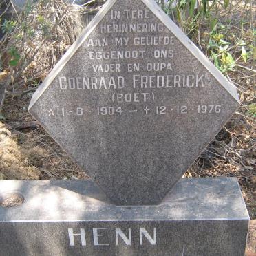 HENN Coenraad Frederick 1904-1976