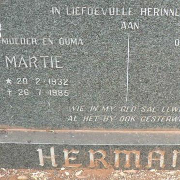 HERMANN Dries 1929-1988 &amp; Martie 1932-1985