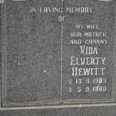 HEWITT Vida Elverty 1909-1980