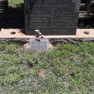 HEERDEN Carel Sebastiaan, van 1898-1968 &amp; Martha Magdalena 1904-1965 :: VAN HEERDEN C.S. 1946-2006 &amp; M.J. 1950-2007