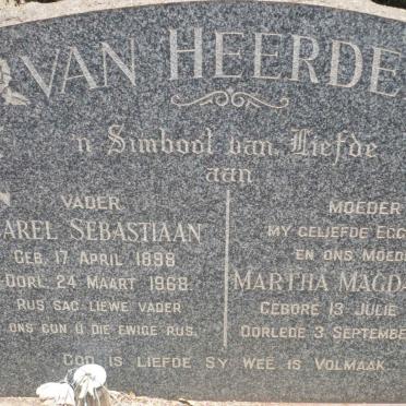 HEERDEN Carel Sebastiaan, van 1898-1968 &amp; Martha Magdalena 1904-1965 :: VAN HEERDEN C.S. 1946-2006 &amp; M.J. 1950-2007