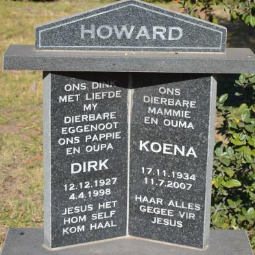 HOWARD Dirk 1927-1998 &amp; Koena 1934-2007