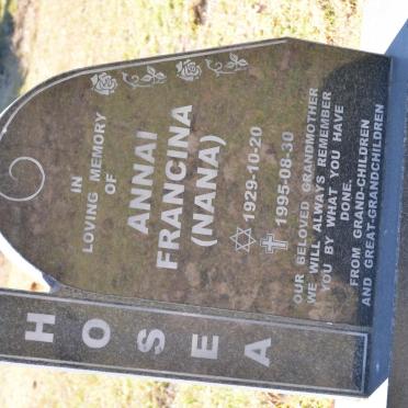 HOSEA Annai Francina 1929-1995
