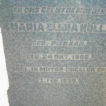 HOLL Maria Elidia nee PIENAAR 1906-1939