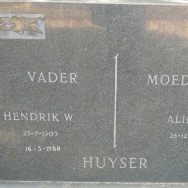 HUYSER Hendrik W. 1903-1988 &amp; Alida S. 1904-