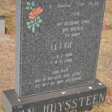 HUYSSTEEN Lettie, van 1935-2002