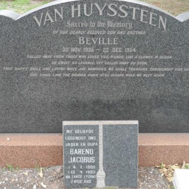 HUYSSTEEN Barend Jacobus, van 1909-1983 :: VAN HUYSSTEEN Beville 1935-1954