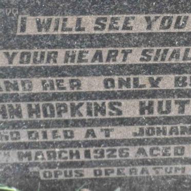 HUTTON John Hopkins -1926