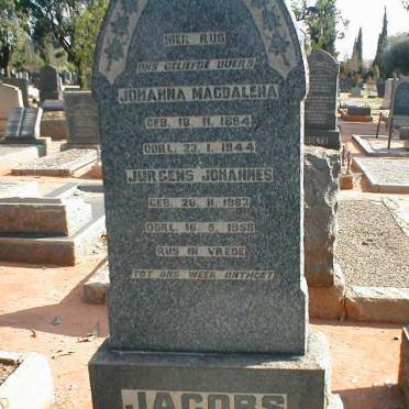 JACOBS Jurgens Johannes 1883-1958 &amp; Johanna Magdalena 1884-1944