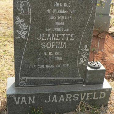 JAARSVELD Jeanette Sophia, van 1913-2001