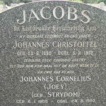 JACOBS Johannes Christoffel 1890-1952 &amp; Johannes Cornelius STRYDOM 1900-1980