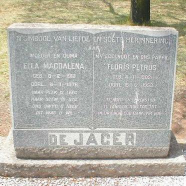 JAGER Floris Petrus, de 1902-1953 &amp; Ella Magdalena 1910-1976