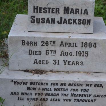 JACKSON Hester Maria Susan 1884-1915