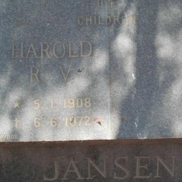 JANSEN Harold R.V. 1908-1972