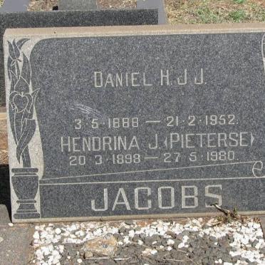 JACOBS Daniel H.J.J. 1888-1952 &amp; Hendrina J. PIETERSE 1898-1980