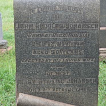 JOHANSEN John Rudolph -1919 &amp; Mary Stirling -1948