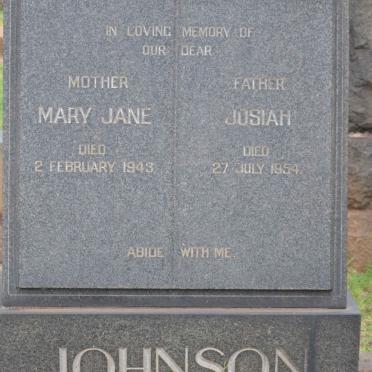JOHNSON Josiah -1954 &amp; Mary Jane -1943