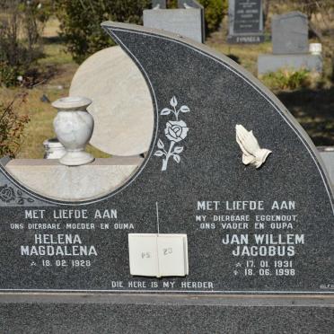 JORDAAN Jan Willem Jacobus 1931-1998 &amp; Helena Magdalena 1928-