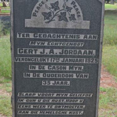 JORDAAN Gert J.A. -1925