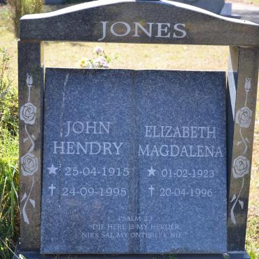 JONES John Hendry 1915-1995 &amp; Elizabeth Magdalena 1923-1996