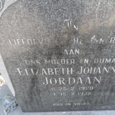 JORDAAN Elizabeth Johanna 1929-1972