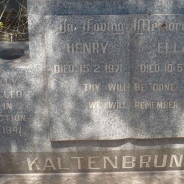 KALTENBRUN Henry -1971 &amp; Ella -1973 :: KALTENBRUN Billy -1941
