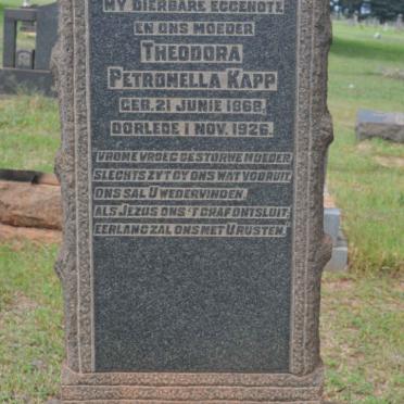 KAPP Theodora Petronella 1868-1926