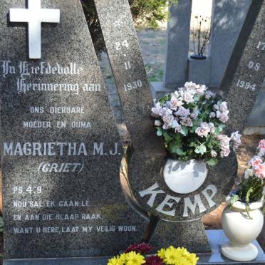 KEMP Magrietha M.J. 1930-1994