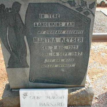 KEYSER Martha nee BARNARD 1929-1947