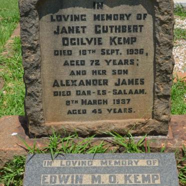 KEMP Janet Cuthbert Ogilvie -1936 :: KEMP Alexander James -1937 :: KEMP Edwin M.O. 1896-1966