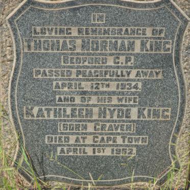 KING Thomas Norman -1934 &amp; Kathleen Hyde CRAVEN -1952