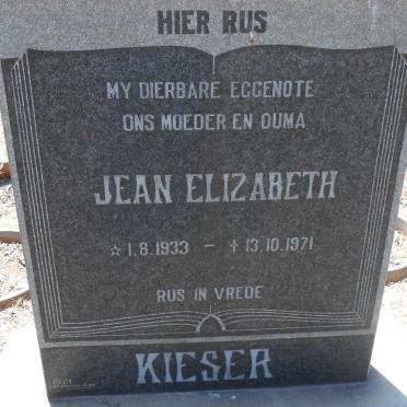KIESER Jean Elizabeth 1933-1971