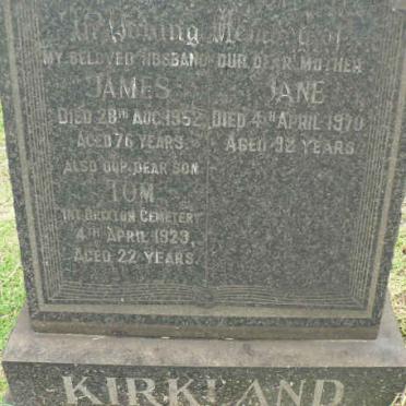 KIRKLAND James -1952 &amp; Jane -1970 :: KIRKLAND Tom -1923