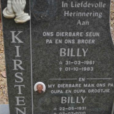 KIRSTEN Billy 1931-2010 :: KIRSTEN Billy 1961-1983
