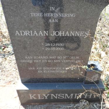 KLYNSMITH Adriaan Johannes 1930-2000