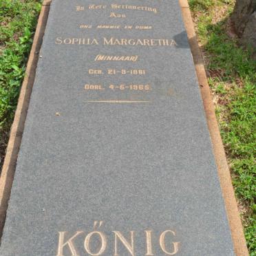 KÖNIG Sophia Margaretha nee MINNAAR 1881-1965