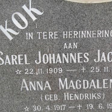 KOK Sarel Johannes Jacobus 1909-1982 &amp; Anna Magdalena HENDRIKS 1917-1998
