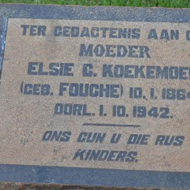 KOEKEMOER Elsie C. nee FOUCHE 1864-1942