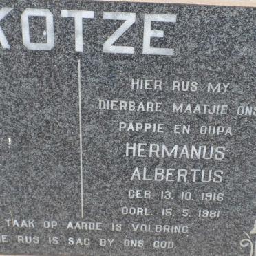 KOTZE Hermanus Albertus 1916-1981
