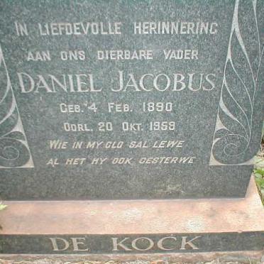 KOCK Daniel Jacobus, de 1890-1959
